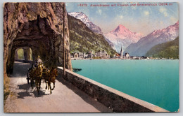 Delcampe - Axenstrasse Mit Fluelen Und Bristenstock Carte Postale Postcard - Flüelen