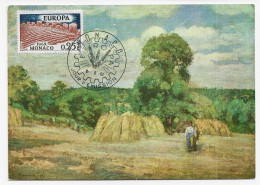 Delcampe - 3924   Tarjeta  Máxima  Europa, Mónaco, 1962,Camille Pissaro, La Siega - Cartes-Maximum (CM)