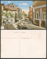 Delcampe - Gibraltar Old Colour Postcard Church Street Scene Gate Horse Cart Benzaquen & Co - Gibraltar