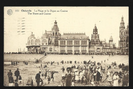 Delcampe - Oostende La Plage Et La Digue Au Casino Cachet 1928 Wimereux - Oostende