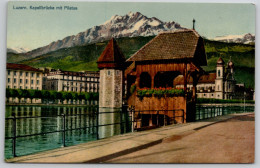 Delcampe - Luzern Kapellbrucke Mit Pilatus Carte Postale Postcard - Luzern