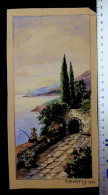 Delcampe - Austria Germany Italy - Pair 2 Original Watercolor Paintings Mediterranean Views J Korty 1921 23x11 Cm DEL 6 - Aquarel