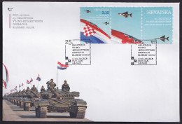 Delcampe - -+Croatia, 2020-08-03, War Operation OLUJA (Storm), Tank, Stamp W. Labels FDC Ia - Croatia
