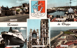 Delcampe - CPSM - DIEPPE - Souvenir De ...(Blason) - Edition Artaud Gaby (format 9x14) - Dieppe