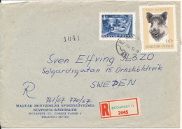 Delcampe - Hungary Registered Cover Sent To Sweden 10-5-1967 Topic Stamps - Briefe U. Dokumente