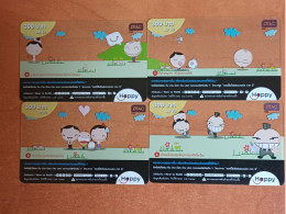 Delcampe - THAILAND - MOBILE-114 - CARTOON - TRANSPARENT - HAPPY - SET OF 4 CARDS - Tailandia