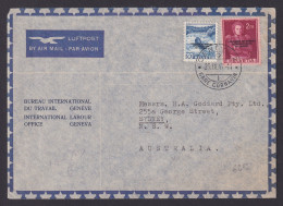Delcampe - SWITZERLAND 1947, Air Mail Cover International Labor Bureau To Sydney Australia - Briefe U. Dokumente