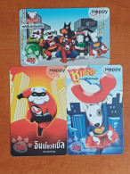 Delcampe - THAILAND - MOBILE-115 - CARTOON - DOGS - HAPPY - SET OF 3 CARDS - Tailandia