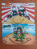 Delcampe - THAILAND - MOBILE-116 - CARTOON - HAPPY - SET OF 2 CARDS - Tailandia