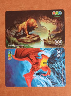 Delcampe - THAILAND - MOBILE-117 - CARTOON - LION - 12CALL - SET OF 2 CARDS - Tailandia