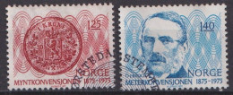 Delcampe - Norway 1975; Coin Convention, Michel 703-704, Used. - Gebraucht
