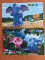 Delcampe - THAILAND - MOBILE-120 - CARTOON - 12CALL - SET OF 2 CARDS - Tailandia
