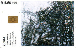 Delcampe - CUBA - CHIP CARD - PAINTING - ZAIDA DEL RIO - AVE DEL PARAISO - Cuba