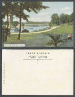 Delcampe - Burma Old Postcard Rangoon Dalhousie Park, Bridge Lake Horse Cart Myanmar Yangon - Myanmar (Burma)