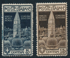 Delcampe - Italia Regno 1912 Campanile Di Venezia N.97/98 MNH** Ben Centrati - Andere & Zonder Classificatie