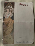 Delcampe - Grand Menu Publicitaire Par Mucha - Mucha, Alphonse