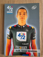 Delcampe - Card Juan Diego Quintero - Team 4-72-Colombia-Shimano - 2012 - Cycling - Cyclisme - Ciclismo - Wielrennen - Radsport