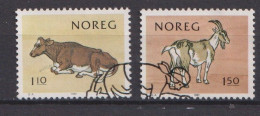 Delcampe - Norway 1981; Cattle (for Milkproduction), Michel 834-835, Used. - Gebraucht