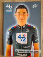Delcampe - Card Sebastian Salazar - Team 4-72-Colombia-Shimano - 2012 - Cycling - Cyclisme - Ciclismo - Wielrennen - Radsport