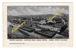 Delcampe - Société Anonyme Chantier Naval Georges JABON Frères OMBRET AMAY BELGIQUE Bateau Péniche Binnenschip Barge - Amay
