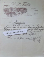 Delcampe - C.P. Fuchs In Plauen I. Vogtland , 1912 , Zeugnis , Spitzenfabrik , Reklame , Altes Dokument !! - Documents Historiques