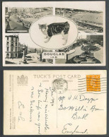 Delcampe - Isle Of Man 1948 Old Tuck Postcard Manx Cat Kitten Jubilee Clock Promenade Beach - Katten
