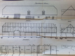 Delcampe - Scheune In Zettemin , 1936 , B. Neubrandenburg , Alter Plan , Grundriss , Architektur , Architekt !! - Documents Historiques
