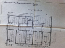 Delcampe - Maler W. Dahms In Malchin , 1936 , Alter Plan , Grundriss , Architektur , Architekt !! - Documents Historiques