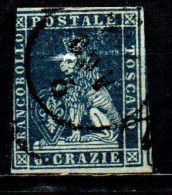 Delcampe - TOSCANA - 1851 - 6 Cr. - Su Carta Grigia - USATO - Toscane