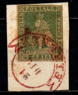 Delcampe - TOSCANA - 1857 - 2 Cr. Su Frammento .- Fragment - USATO - Toscane
