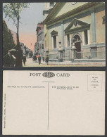 Delcampe - Gibraltar Old Colour Postcard Entrance To The Roman Catholic Church Street Scene - Gibraltar