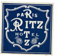 Delcampe - FRANCE - PARIS - RITZ HOTEL -11/11cm - TACHES - Etiquettes D'hotels