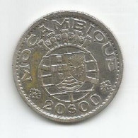 Delcampe - MOZAMBIQUE PORTUGAL 20$00 ESCUDO 1952 SILVER - Mozambique