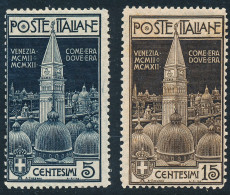 Delcampe - Italia Regno 1912 Campanile Di Venezia N.97/98 MNH** - Andere & Zonder Classificatie