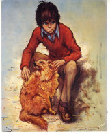 Delcampe - AFFICHE  POSTER  -   GONZALES  P0RTAIT DE  JEUNE HOMME AVEC SON CHIEN   -  EDITIONS D ART YVON  CARTON EPAIS - Posters
