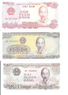 Delcampe - VIET NAM 500-1000-2000 DONG 1988 UNC P 101-106-107 ( 3 Billets ) - Viêt-Nam
