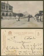 Delcampe - Ceylon 1920 Old Tuck's Postcard Pettah, Showing Town Hall, Street Scene, Colombo - Sri Lanka (Ceylon)