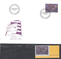 Delcampe - PRO AERO 1981, IKARUS AVIATION MYTHOLOGY, HEAD PROFILE, FDC WITH MATCHING MINT STAMP, BERN, 1981, SWITZERLAND; - FDC