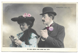 Delcampe - CPA - Couple - Ministère Des Cultes - Je Vous Adore, Vous Serez Mon Idole - Carte Humoristique - Carte Fantaisie - Couples