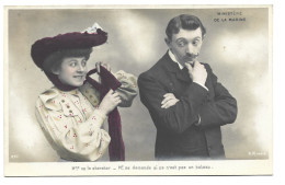 Delcampe - CPA - Couple - Ministère De La Marine - Mme Va Le Chercher - Mr Se Demande Si Ce N'est Pas Un Bateau - Carte Fantaisie - Couples