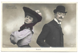 Delcampe - CPA - Couple - Ministère De La Justice - Divorce - Romantisme - Amoureux - Carte Humoristique - Carte Fantaisie - Couples