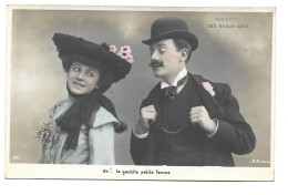Delcampe - CPA - Couple - Ministère Des Beaux-Arts - Oh ! La Gentille Petite Femme - Carte Humoristique - Carte Fantaisie - Couples