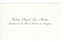 Delcampe - Ref. 45 - Carte Visite : Gabino Stuyck San Martin, Director De La Réal Fabrica De Tapines , Madrid ? - Espagne . - Visitenkarten
