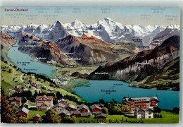 Delcampe - 3807 Iseltwald - Berner Oberland Vogelschau Thunersee Brienzersee - 39497688 - Iseltwald