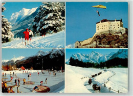 Delcampe - 7553 Tarasp - Winter Eisläufer Pferdeschlitten Drachenflieger Skifahrer ... - 39490427 - Tarasp