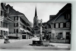 Delcampe - 3360 Herzogenbuchsee 1939 Foto AK Kirche Denkmal Brunnen Geschäft - 38021787 - Herzogenbuchsee