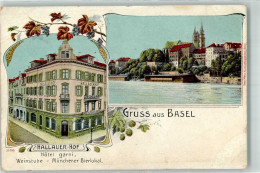 Delcampe - 4000 Basel Bâle Lithographie Hotel Garni Weinstube Hallauer Hof Hüttenst... - 13514265 - Basel