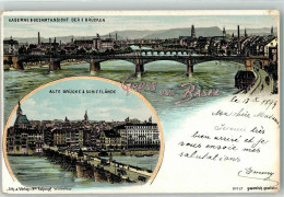 Delcampe - 4000 Basel Bâle 1899 Gebrauchsspuren Kaserne Alte Brücke Schifflände Lit... - 13900563 - Basel