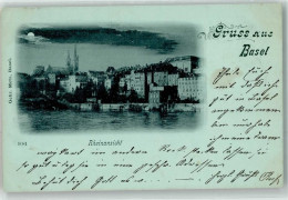 Delcampe - 4000 Basel Bâle 1898 Mondschein Rheinansicht - 10643298 - Basel