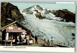 Delcampe - 3823 Eigergletscher Foto AK Tracht Geschäft Kiosk Eigergletscher - 38071080 - Sonstige & Ohne Zuordnung
